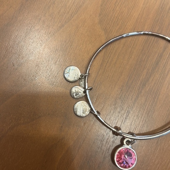Alex And Ani Silver October Birthstone Charm Bangle - Picture 3 of 6